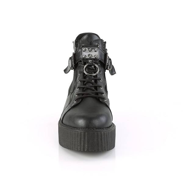 Demonia V-CREEPER-566 Black Vegan Leather Schuhe Herren D361-429 Gothic Creepers Schuhe Schwarz Deutschland SALE